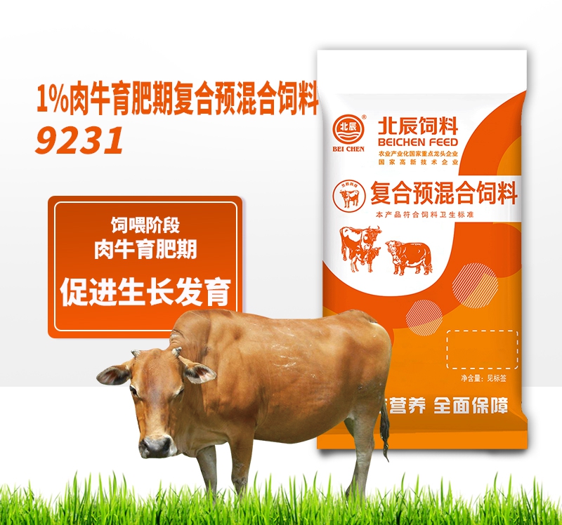 1%肉牛育肥期復(fù)合預(yù)混合飼料9231